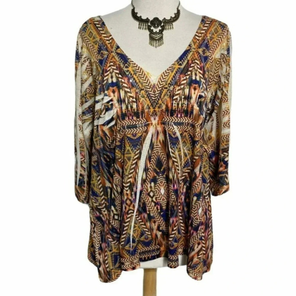 Energe world wear 1X multicolor Boho peasant tunic
